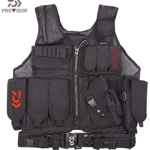 Daiwa Fishing Men Camouflage Mesh Vest Multi-purpose Quick-drying Breathable Wear-resistant Anti-static Moisture Wicking Vest