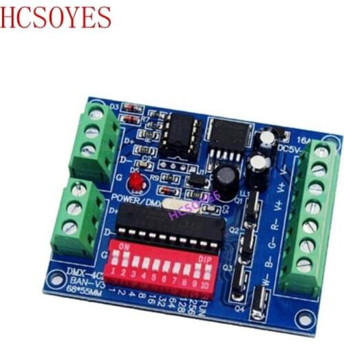 DC5V-24V 4CH 4 channel RGBW Easy dmx512 DMX Decoder,Dimmer,Controller,Driver,for LED Strip Light Tape Lamp Module