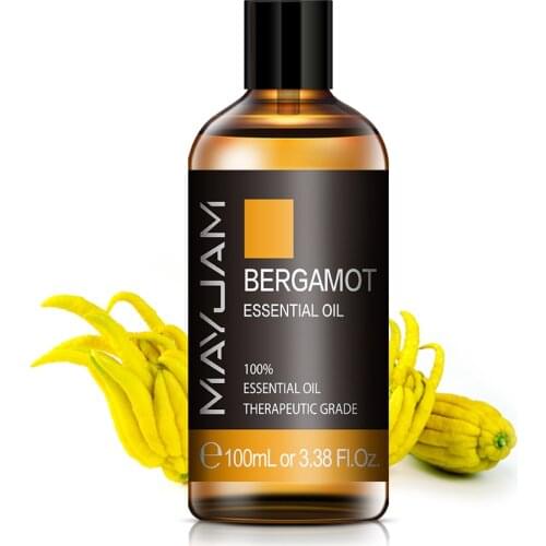 MAYJAM 100ml Bergamot Essential Oil for Office Humidifier Diffuser Jasmint Vanilla Peppermint Lemon Sandalwood Plant Aroma Oil