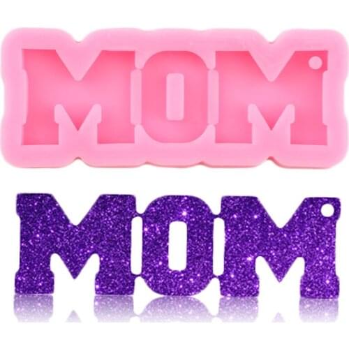 Glossy MOM Letter Shape Silicone Mold Epoxy Resin Keychain Mould Polymer Clay DIY Jewelry Making Custom Keychains Molds