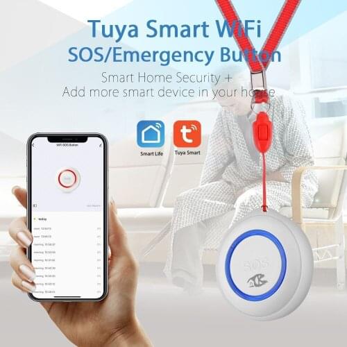 TUYA WiFi SOS Button Wireless SOS Emergency Button Alarm Home Burglar Alarm Sensor 2.4G SOS Senspr Panic Button Sos
