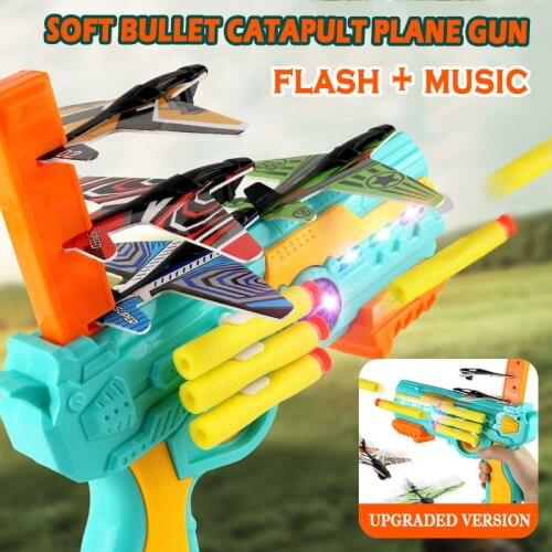 Catapult Plane Airplane Dart Launcher Bubble Guns weapons Outdoor Games Garden Child Sports Shooting Antistress Fidget For Kids
