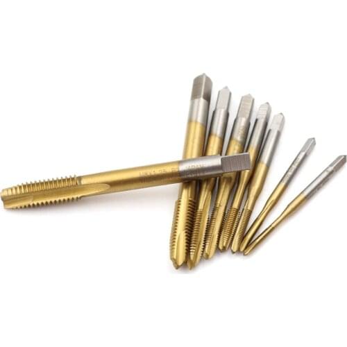 M2/M2.5/M3/M3.5/M4/M5 Spiral Point HSS Titanium Machine Right Hand Tap Drill Thread Plug Handle Taps