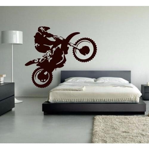 Motocross Vinyl Wall Decal Motorcycle Moto Wall Art Home Decals For Living Room Bedroom Decoration Dirt Bike Sport Poster A726