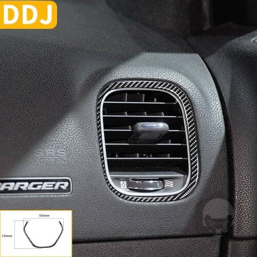 For Dodge Charger Carbon Fiber Interior Sticker 2011-2014 LD SXT SRT8 Dashboard Air Outlet Side Air Vent Trim Car Accessories