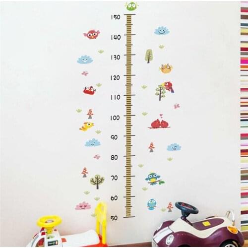 Forest Animal Owl Wall Hanging Baby Kids Growth Chart Height Measure Ruler Wall Sticker for Kids Children Room Home Decoration