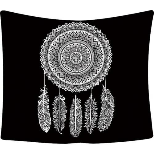 Wall Tapestry Single-Sided Floral Print Wall Hanging Carpet Background Cloth Tablecloth Door Curtain Beach Towel for Home Hotel