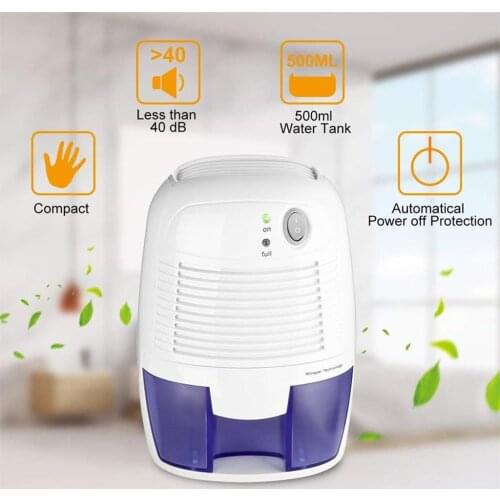 Semiconductor Dehumidifier Desiccant Moisture Absorber Electric Air Dryer 500ml Water Tank For Home Kitchen Office Air Dryer#db4