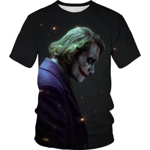 Casual sports T-shirt 3D horror fashion round neck short-sleeved mens handsome T-shirt 2021 printing hot sale comfort