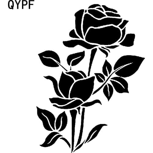 QYPF 12.7cm*17.2cm Cartoon Fashion Cute Roses Flowers Love Delicate Vinyl Car Sticker Decoration Window Decal C18-0572