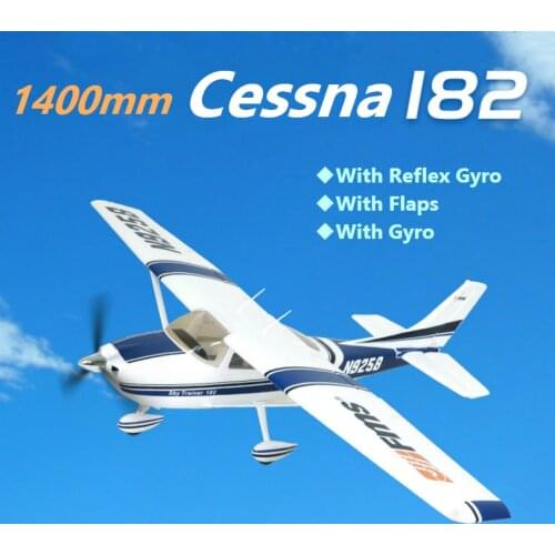 FMS RC Airplane 1400mm Cessna 182 V2 Sky Trainer 5CH with Flaps Reflex Gyro 3S Blue PNP RC Plane Hobby Model Aircraft Avion EPO