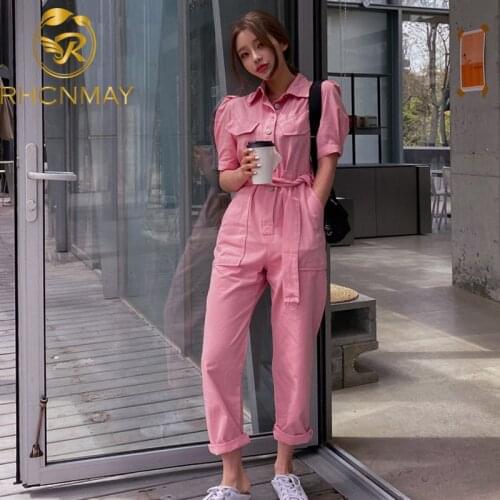 Женские однотонные комбинезоны RHCNMAY China At AliExpress
