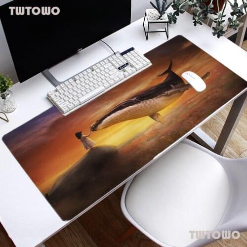 Speed Large Gaming Whale Design Mouse Pad Gamer Lock Edge Mouse Keyboards Mat Big Desk Mousepad For CSGO Dota 2 LOL