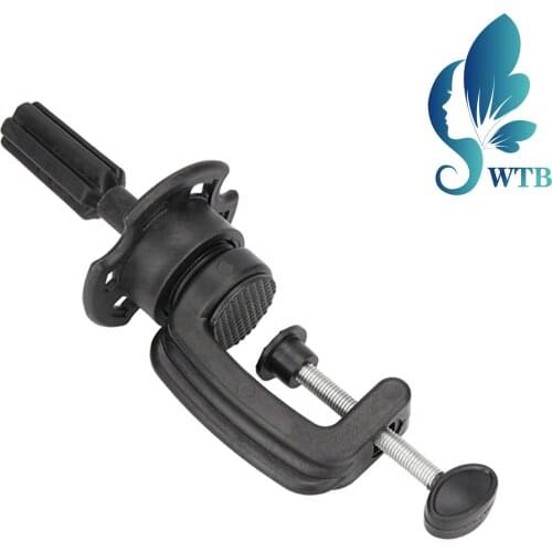 WTB Adjustable Plastic Material Hair Accessory Tools Mini Wig Head Stand Table Clamp Training Mannequin Wig Head Holder