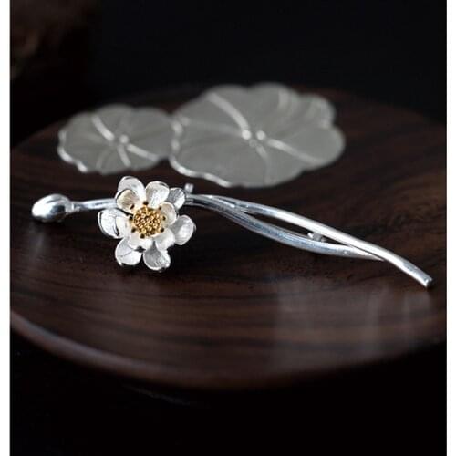 Uglyless 100% Real Solid 925 Sterling Silver Flower Brooches for Women Ethnic Handmade Floral Brooch Vintage Floral Fine Jewelry