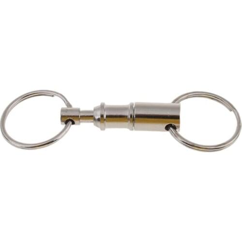 OOTDTY 10PC Removable porte clef Keyring Quick Release Keychain Dual Detachable Pull Apart Key Ring Keychain