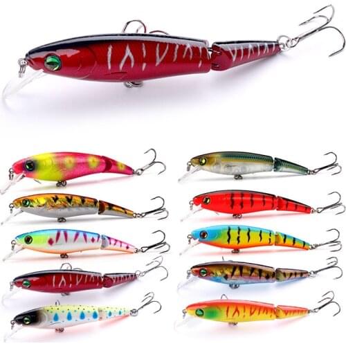 10pcs Robotic Fishing Lures Bait 2 Segments Minnow 9.5cm/14g Swimbait Wobblers Floating Fishing Accessories Tackles Pesca Peche