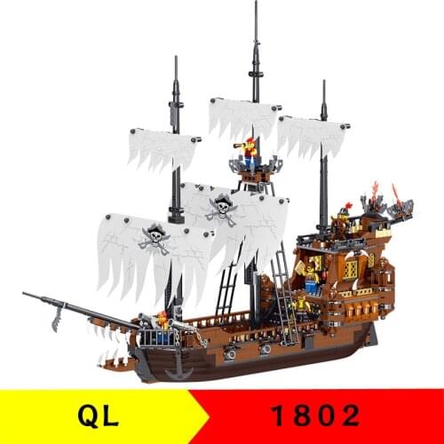 1171PCS QL1802 Building Blocks Pirate Series Pirate Ship Wanderer Childrens Educational Toy Gifts