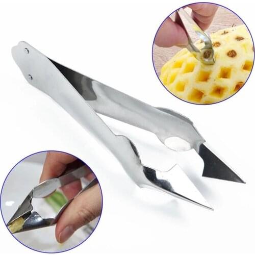 4Pcs Stainless Steel Cutter Creative Pineapple Eye Peeler Practical Seed Remover Clip Corer Slicer Clip Fruit Tools Gadgets