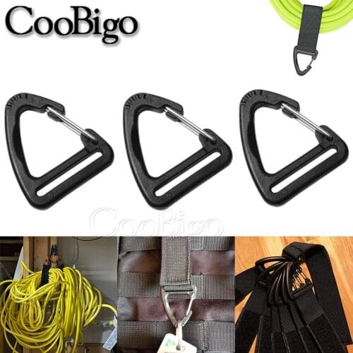 50pcs 1'' (25mm) Plastic Snap Hook Buckle Outdoor Climbing Carabiner Hanging Keychain Backpack Strap Webbing Bag Accessories