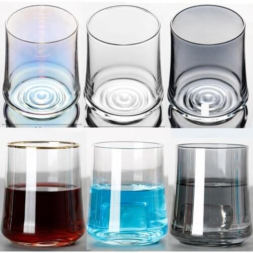 6PCS 300ML Transparent Embossed Drinking Glass Whisky cup Water Milk Juice Wine Tumblers for Party Bar Glassware