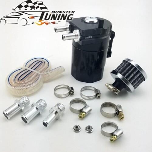 Tuning Monster Baffled Aluminum Oil Catch Can Reservoir Tank / Oil Tank With Air Filter Universal