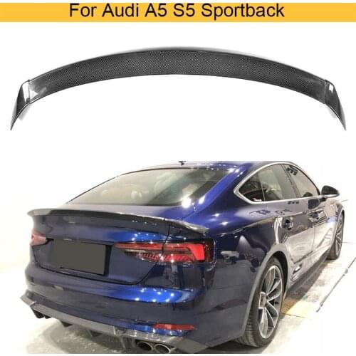 Carbon Fiber Rear Trunk Spoiler Wing for Audi A5 S5 Sportback Hatchback 4 Door 2017 2018 2019 Not Sedan 3PCS Car Styling