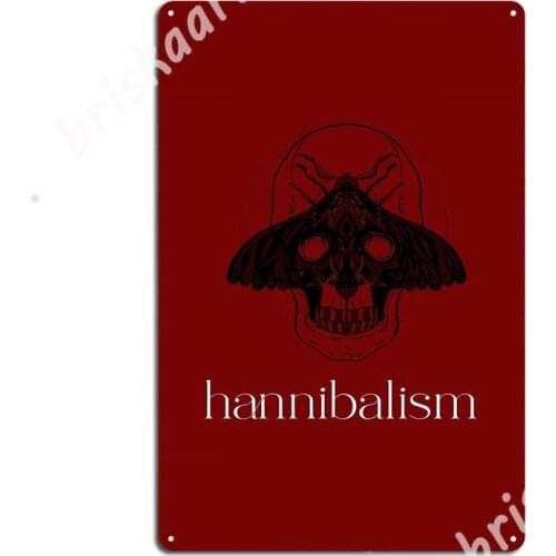 Hannibalism Skull Moth – Red Metal Signs Funny Mural Club Party Wall Decor Tin sign Posters