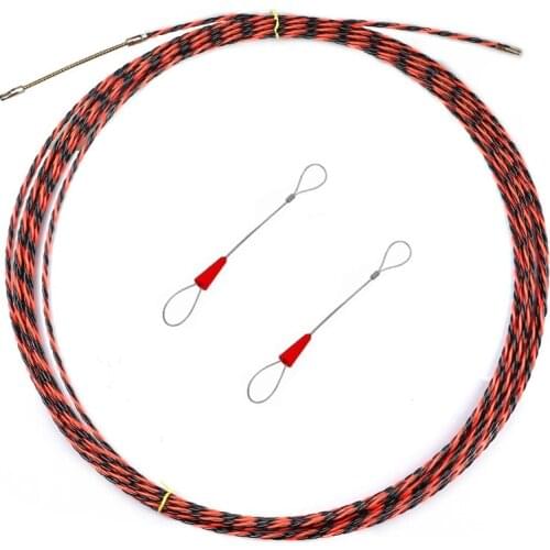 15M/49Ft 6Mm Cable Fish Tape Wire Network Wire Guider Cable Puller Electrician Threading Device With 2 Tensioners