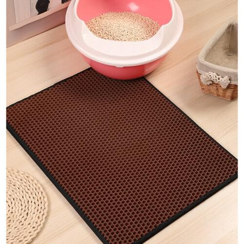 Pet Cat Litter Mat Waterproof EVA Double Layer Cat Litter Trapping Pet Litter Box Mat Clean Pad Products For Cats Accessories
