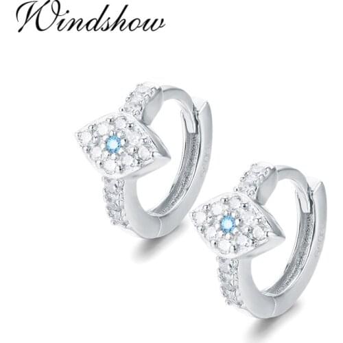 Cute 925 Sterling Silver Evil Eye Loop Huggies Circle Small Hoop Earrings For Women Child Girls Kids Jewelry Kolczyki Aros Arete