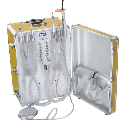 Mobile Dental Turbine Portable Dental Unit with air compressor Ultrasonic Scaler Handpiece