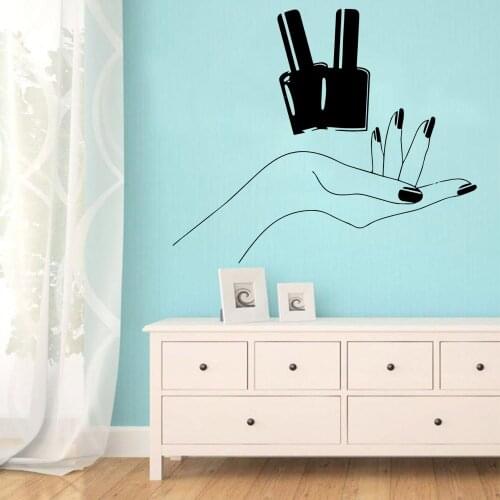 Cartoon nail salon Home Decor Vinyl Wall Stickers For Home Decor Living Room Bedroom Art Decor Wallpaper