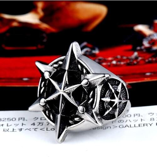 BEIER 316L Stainless Steel Classic Star of David Men Ring Unique Hexagram Fashion Jewelry Gift Dropshipping LLBR8-630R