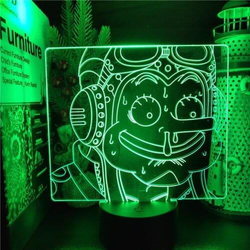 One Piece Usopp Night Light 3D Illusion Lamp Anime LED Color Change Touch Light Bedroom Decor Kid Lampe Home Decoration Lampara