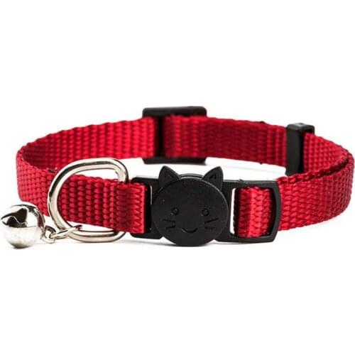 3PCS/pack Pet Cat Collar Adjustable Buckle Cute Cat Head Collar with Bell Charm Necklace Collar for Small Dog Cats Pet Supplies