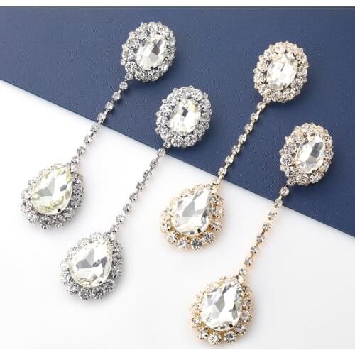 Pauli Manfi Fashion Metal Oval Glass Long Earrings Womens Creative Popular Dangle Earrings Party Accessories