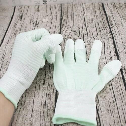 1pair White Nylon Insurance Thick Cotton Cloth Thin Work Gloves Anti-slip Good Quality Inspection Gloves Repair Work Men Women