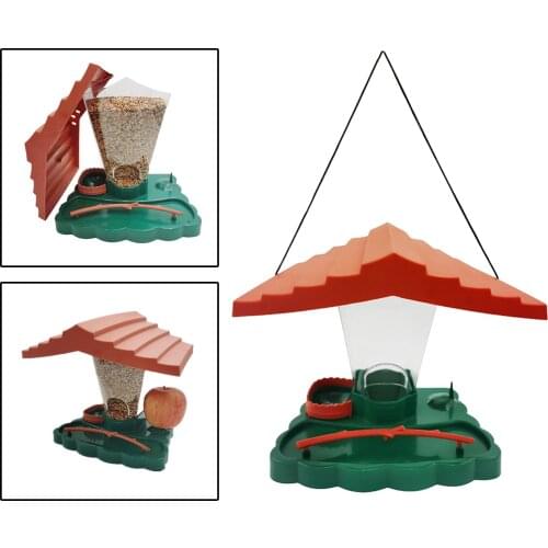 Plastic Hanging Wild Bird Feeder for Garden Yard Rainproof Windproof Decoration Attracting Birds for Various Pet Birds