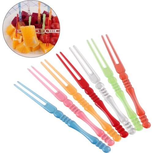 80 Pcs Plastic Food Fruit Picks Disposable Cupcake Forks Appetizer Picks Cocktail Party (Colorful)