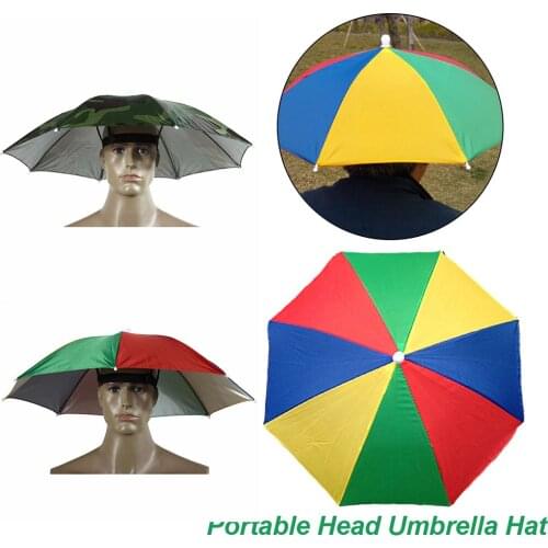 25.5" Umbrella Hat Hands-Free Sun Protection Umbrella for Adults and Kids Portable Folding Structure Top Quality High Recommend