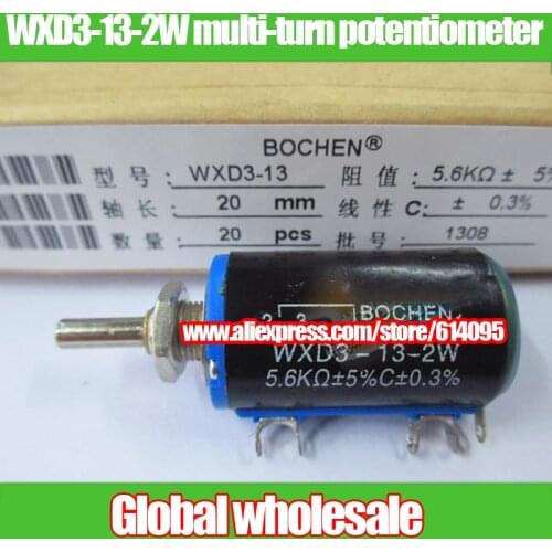 10pcs WXD3-13-2W precision wirewound multi-turn potentiometer / slide rheostat 1K 2.2K 3.3K 4.7K 5.1K 5.6K 6.8K 10K 22K 33K 47K