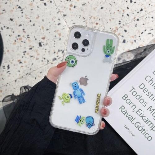 Dynamic Cute Monster Transparent Phone Case For Apple iPhone 12 Pro Max 11 Mini XS X XR 7 8 Plus SE 2020 Shockproof Back Fundas