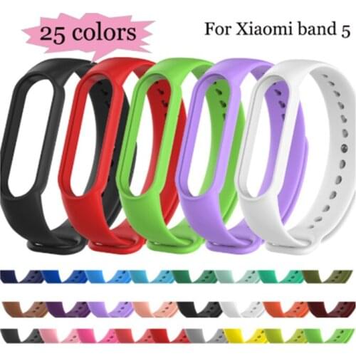 For xiaomi mi band 5 miband 5 strap Silicone Soft TPU smart Wristband replacement sport straps for xiomi mi band 5 bracelets