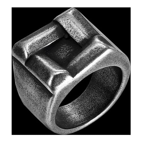 Stainless Steel Viking square Ring vintage Hammer retro punk jewelry finger man Love Jewelry Gift Wholesale Male Anel OSR186