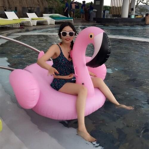 Pink Inflatable Flamingo Giant Swan Ride-On Pool Toy Float Swim Ring Holiday Beach Island Water Fun Party Toys