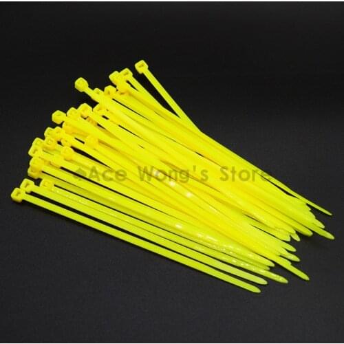 100Pcs/pack 3*100mm width 2.5mm yellow Factory Standard Self-locking Plastic Nylon Cable Ties,Wire Zip Tie
