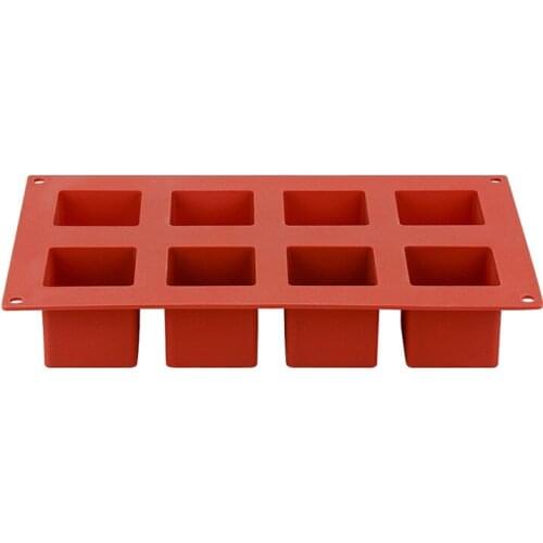Silicone 8 Square Mousse Silicone Cake Mold Baking Diy Cube Large Square Ice Cream Chocolate Mould Baking Utensils