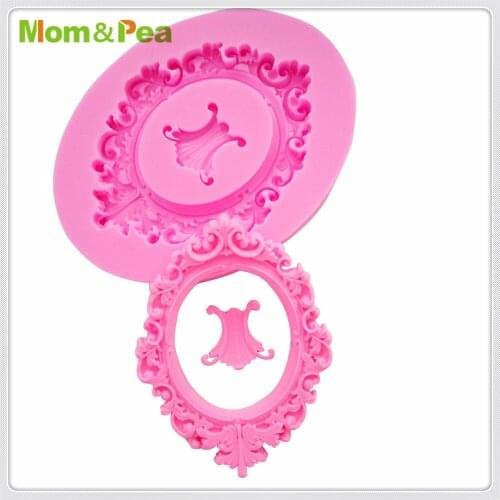 Mom&Pea MPA1834 Floral Frame Silicone Mold Sugar Paste 3D Fondant Cake Decoration