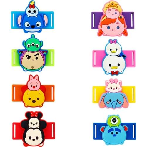 50pcs/lot Disney Cartoon Shoelaces Buckle Shoelace Winder Silicone Buckle Shoelaces Accessories DIY Sneaker Kits Shoe Decoration